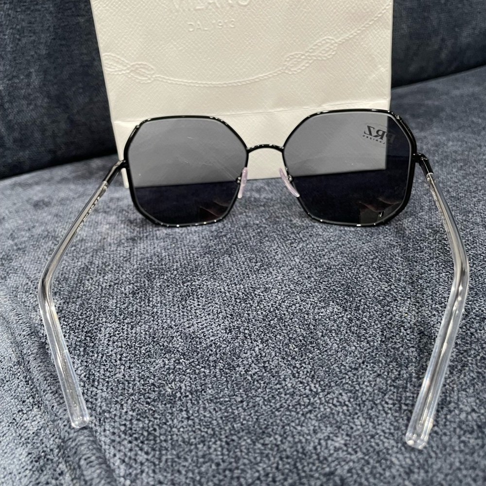 PRADA AUTHENTIC Black Polarized Sunglasses -NEW with TAGS and RECEIPT - Picture 7 of 16